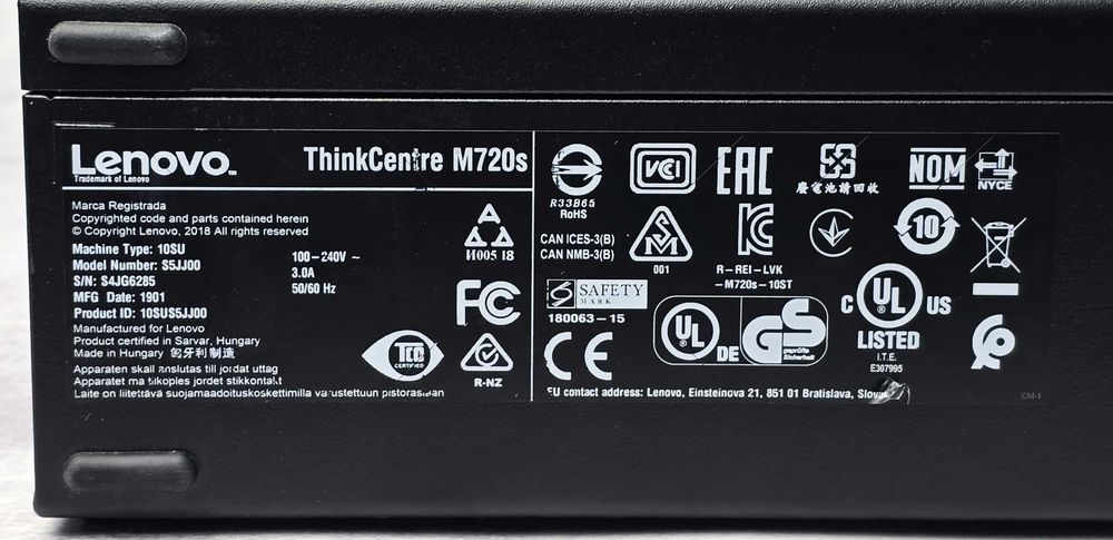 Комп'ютер Lenovo ThinkCentre M720s SFF i5-8400 8Gb DDR4 NVMe 256Gb