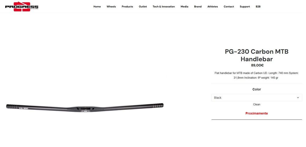 Guiador Progress PG-230 Carbono - 740mm/31.8