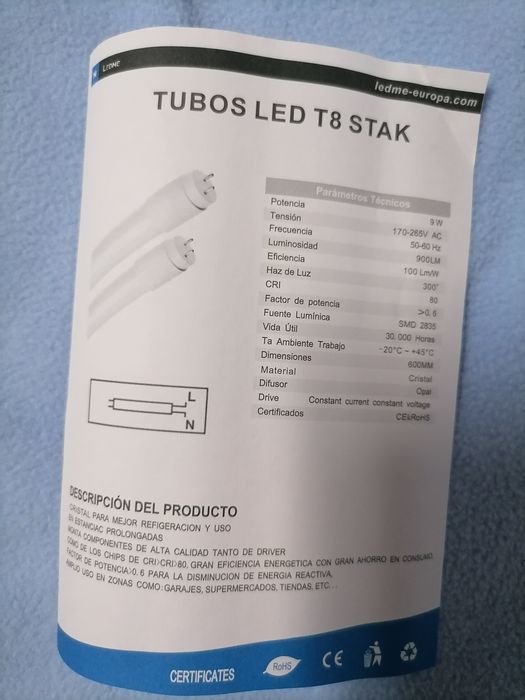 Lote 2 tubos led 60 cm T8