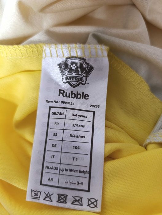 NOWY strój karnawałowy PSI PATROL RUBBLE pies przebranie 98/104 (274