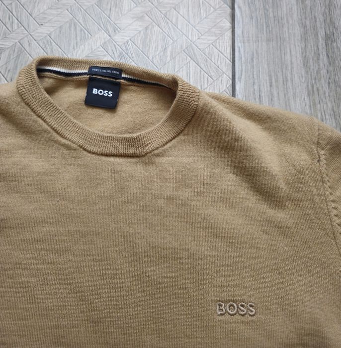 Вовняний светр, джемпер, бежева кофта BOSS, Hugo Boss унісекс/ Оригі