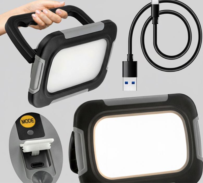 Przenośna lampa robocza LED 10W 700 lm akumulatorowa, mocna i odporna