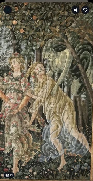 Quadro bordado a ponto cruz uma autentica obra de arte inclui moldura