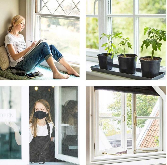 Moskitiera SIATKA NA OKNO przeciw komarom muchom 150x130 z rzepem