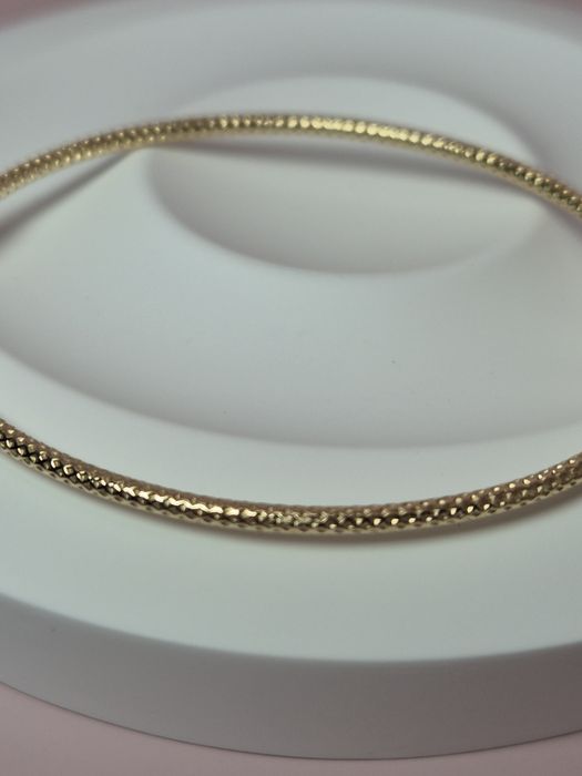 Nowa złota bransoletka bangle sztywna mesh p. 585