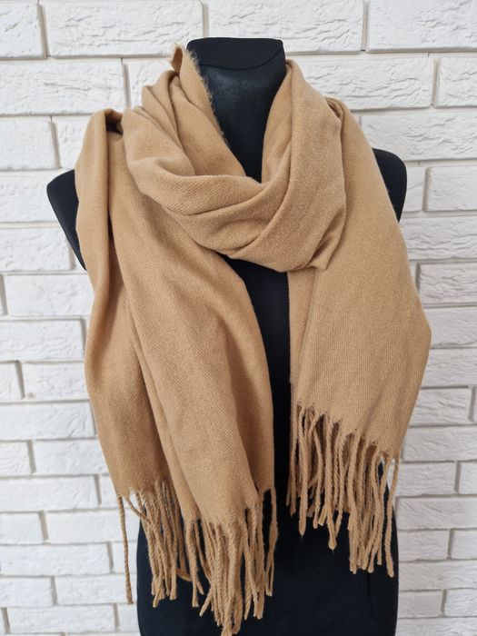 Karmelowy szalik z wełny dziewiczej 100% Pure Virgin Wool