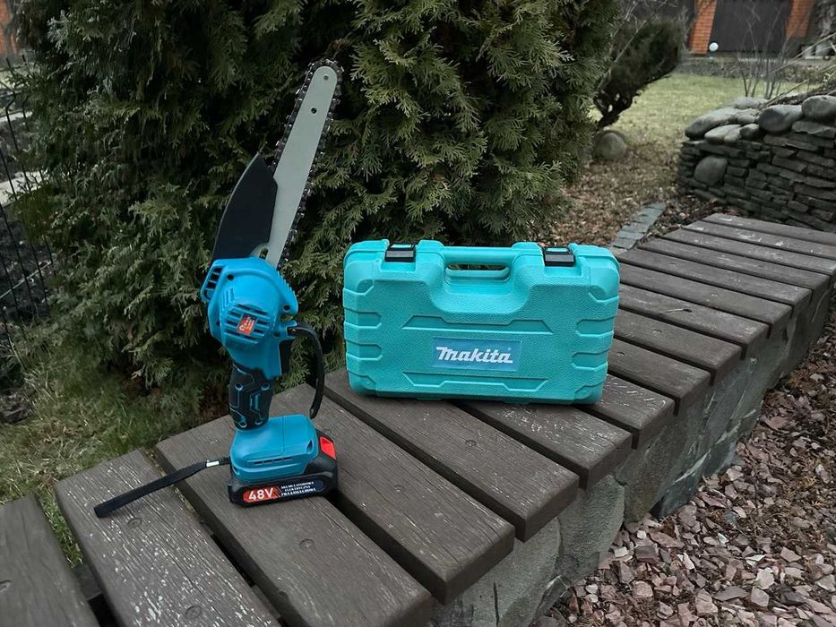 Ланцюгова пила Makita 48V. Цепная пила аккумуляторная 20см‼️ Пилка 8"