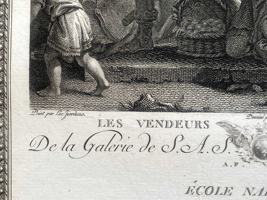 Wypędzenie przekupniów ze świątyni oryginalny miedzioryt z 1786 roku