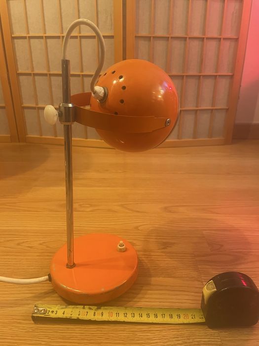 Candeeiro Lamp Orange Space Age Mod Century Design Eyeball Vintage