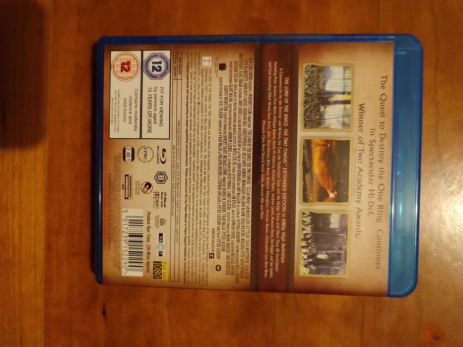 Lord of the Rings Two Towers Extended Edition em blu-ray