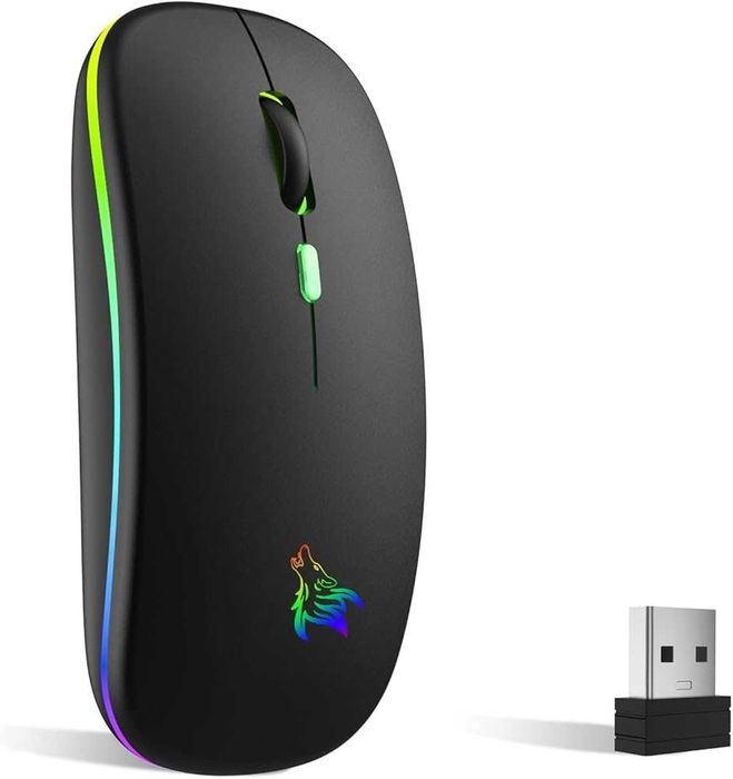Mysz Bezprzewodowa LED RGB | Bluetooth + 2.4 GHz | Slim Cicha