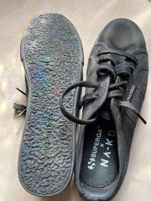 Trampki Na-kd x Superga na platformie czarne 41 logo