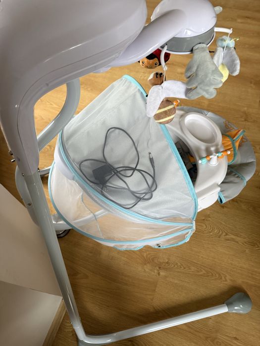 Huśtawka elektryczna, leżaczek Caretero Bugies grey