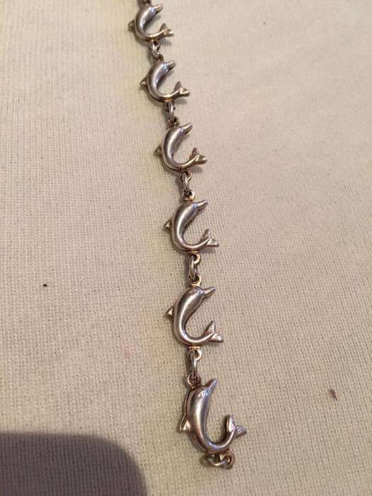 Unikalna Srebrna Bransoletka w delfiny SILVER próba:925 NO:086