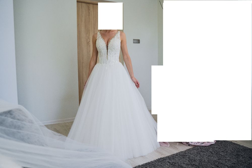 Suknia Ślubna Maxima REWELACYJNA 34-36 Xs-S nowa