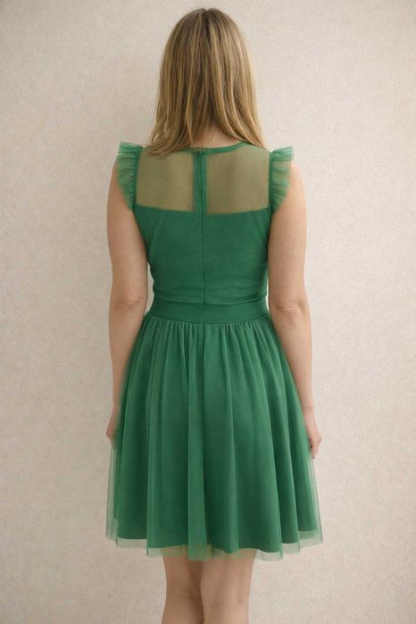 Elegancka koronkowa sukienka z tiulem, rozm.36