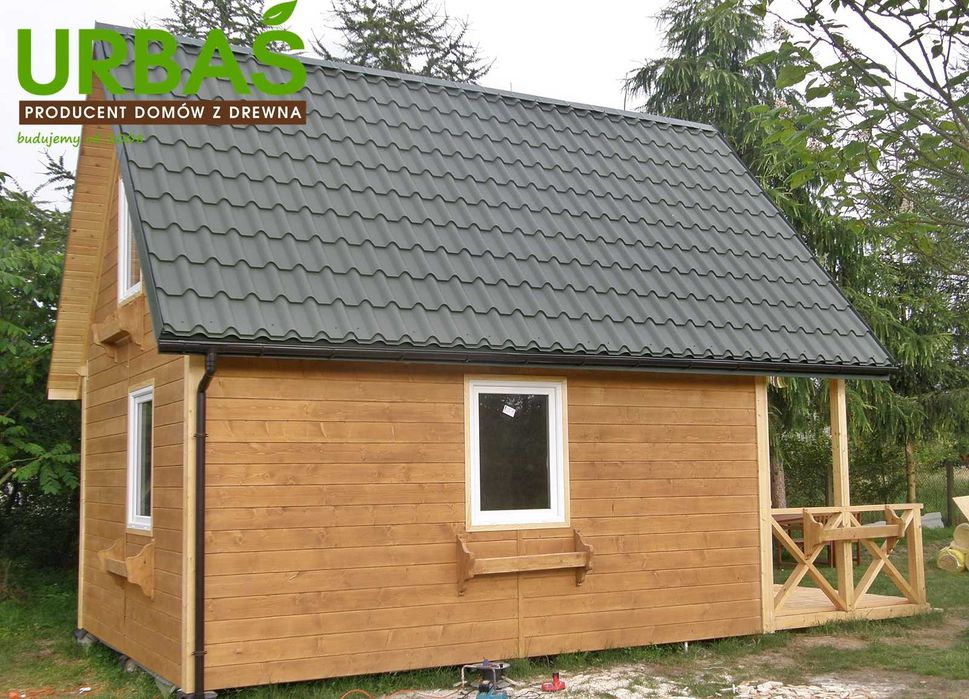 Dom letniskowy na działkę ROD drewniany 44 m2 + taras 8 m2