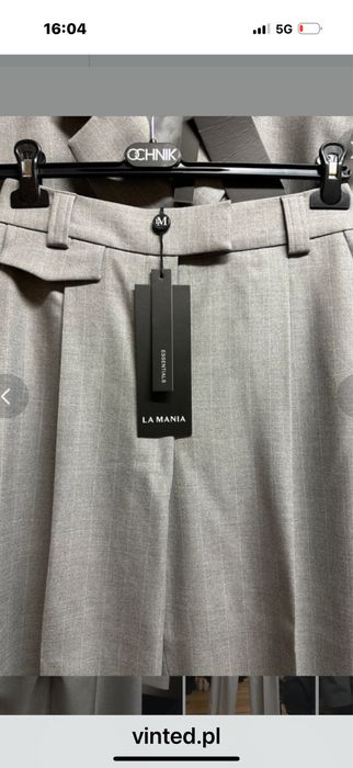 Garnitur La Mania szary/biały prążek roz. 38