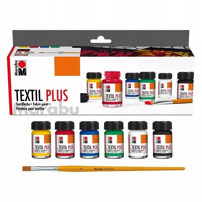 Farby do tkanin Marabu 6 szt. x 15 ml