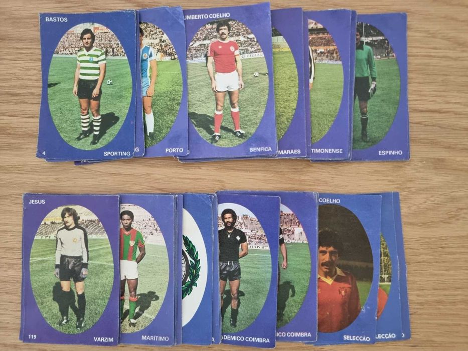 Cromos da colecção 'Equipa' (1980/81) da Sorcácius
