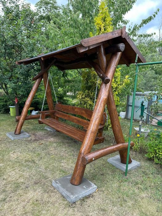 Hustawka ogrodowa debowa + siedzisko olcha (Bajeczne Drewno)