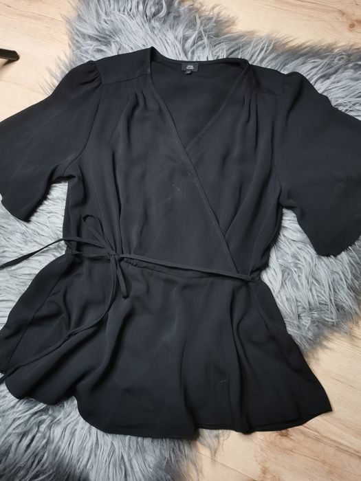 Koszula bluzka w serek na zakladke czarna