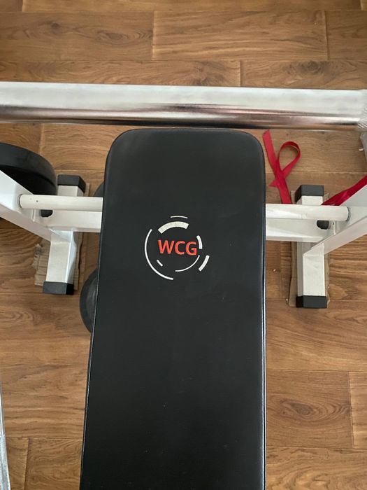 Лава для жиму WCG з грифами, млинами та гантелями - комплект