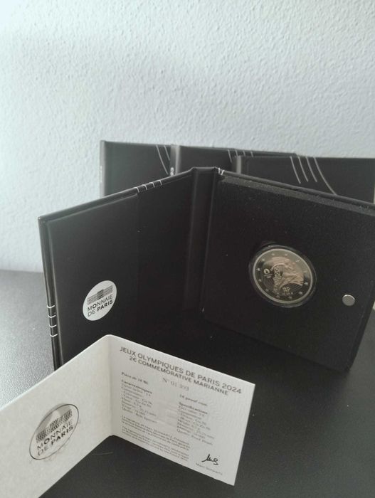 Moedas comemorativas 2€ França Proof Paris - Conjunto 4 moedas