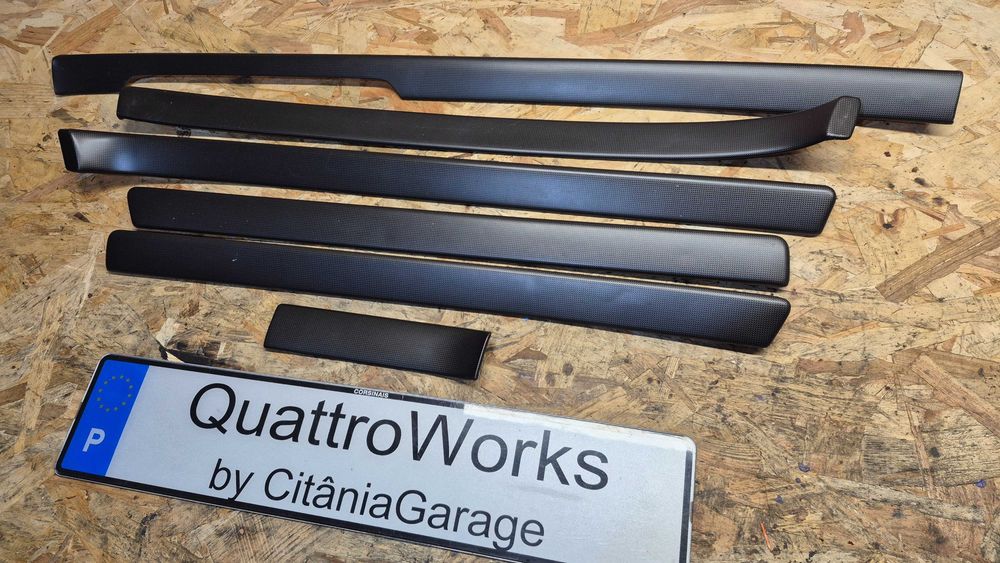 Conjunto Frisos Estilo Carbono Pretos Audi A4 B5 8D Originais Completo