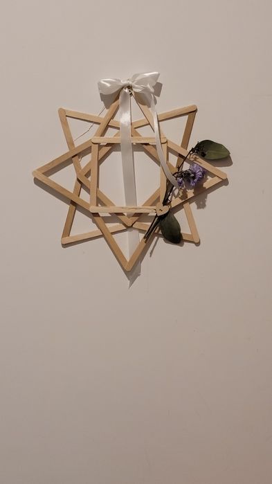 Wieniec na drzwi gwiazda dekoracja świateczna Boże Narodzenie Wigilia