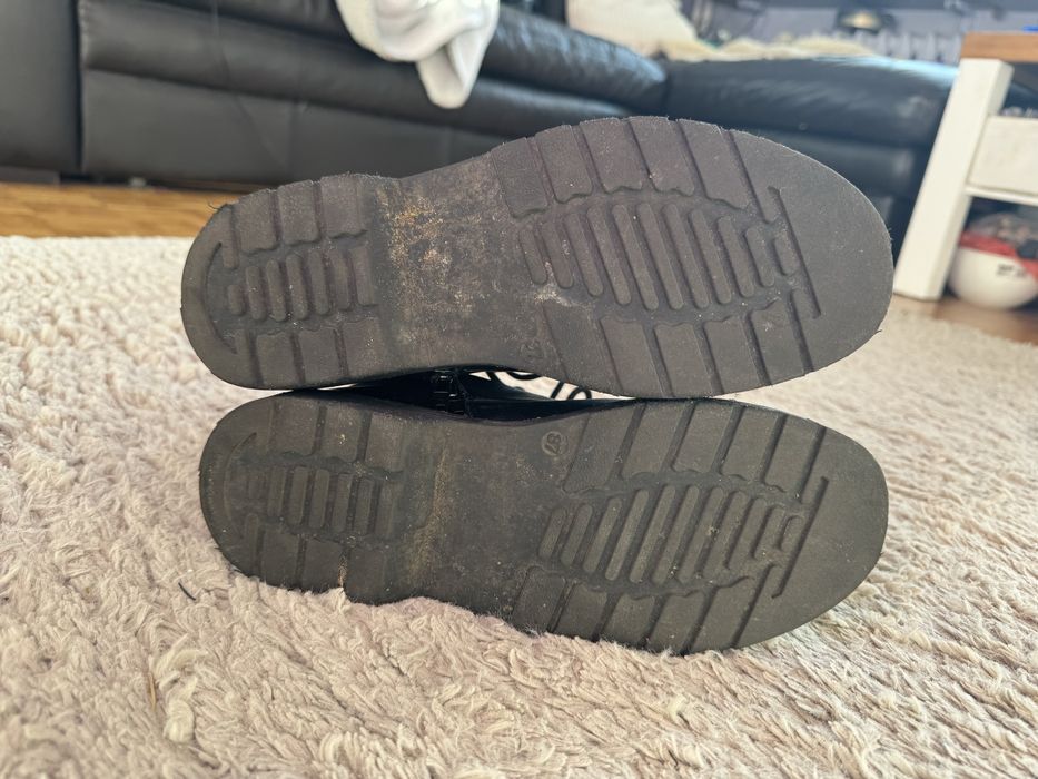 Glany buty zimowe za kostkę damskie czarne roz.37