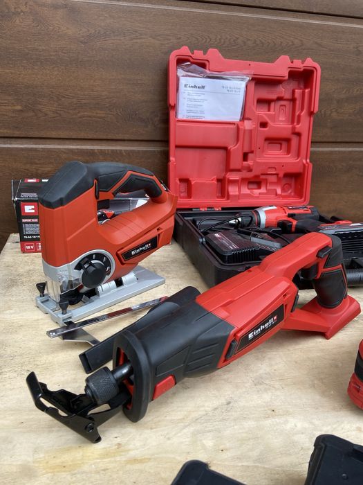 Zestaw narzedzi einhell aku 2x3ah i 2,5ah szlifierka piła wkretarka