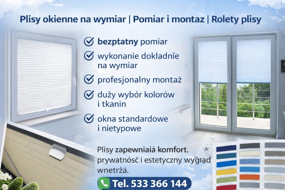 Plisy na wymiar-pomiar-montaż 180wzorów