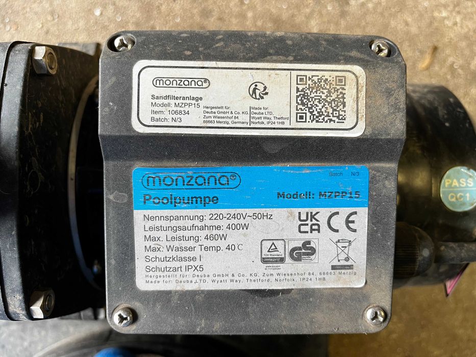 Filtr basenowy pompa Monzana mzpp15