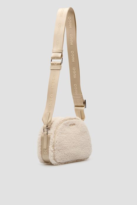 hugo нова оригінальна жіноча сумка через плече хюго тедді бежева