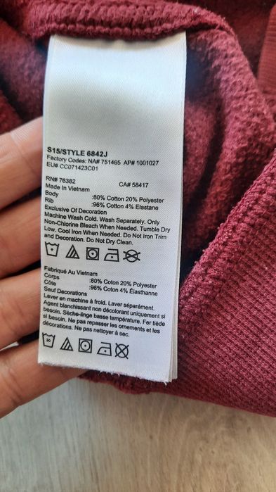 Bluza z kapturem bordowa timberland roz m