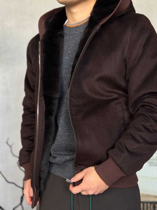 Мужская кашемировая куртка Loro Piana бомбер натуральный мех v113