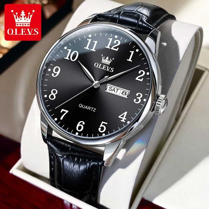 Zegarek męski Olevs garniturowy 40mm klasyczny podwójny datownik