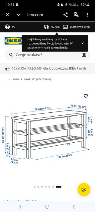 Ławka do siedEnia i szafka na buty Ikea