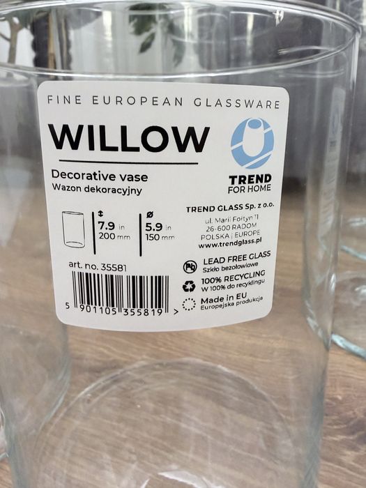 Wazony cylindryczne, lampiony, w dwóch rozmiarach  16 szt.