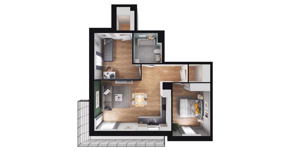 3-pokojowe mieszkanie 58m2 + balkon