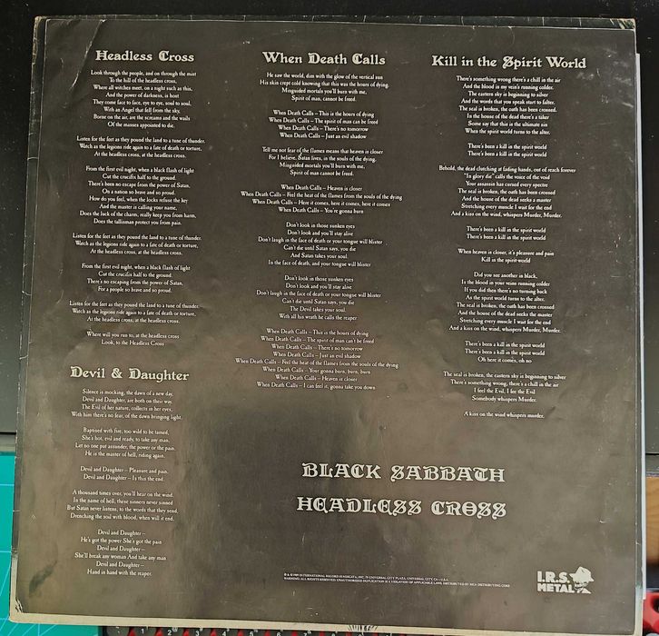 Black Sabbath – Headless Cross 1-st press Brazylia