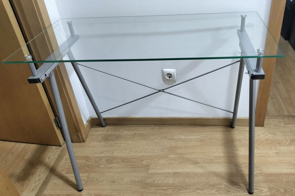 Mesa secretária de vidro 100 x 50 x 75 cm