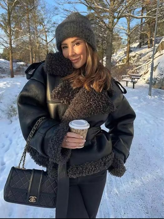 Вінтажна дублянка куртка демі, С розмір