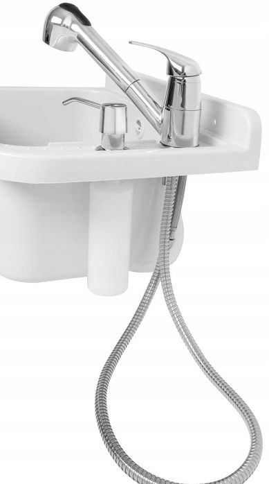 zlew umywalka komora bateria dozownik biały 60