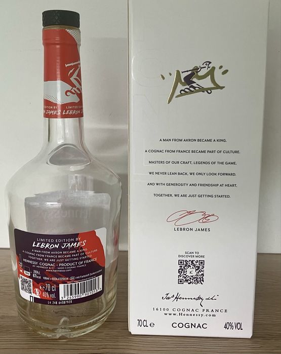 Lebron James Hennessy  Limited butelka i karton