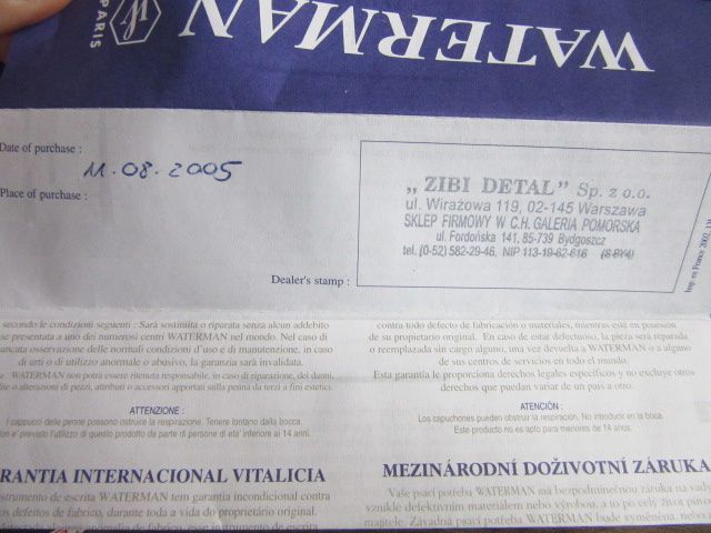 Pióro wieczne Waterman Paris 2005 roku czarne nowe kolekcja