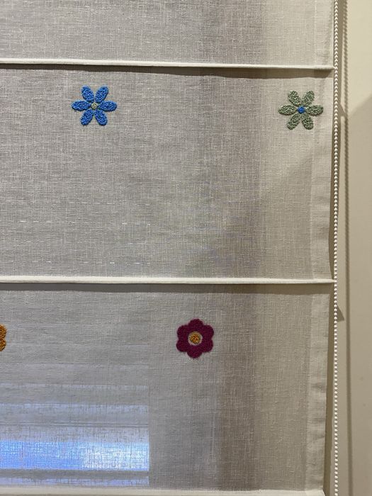 Cortina Tela com flores