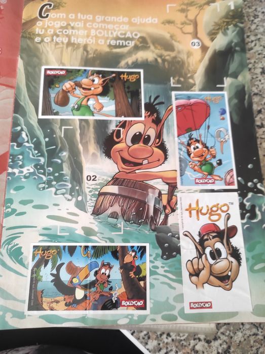 Capa de Cromos do Bollycao e Caderneta do Hugo 50% completa