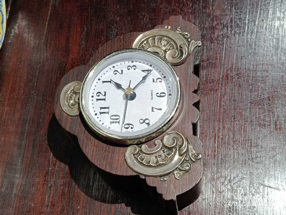 Relógio Pau-Santo Prata Portuguesa Contrastada 13 cm
